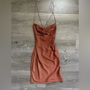 SHOPMILENA Glitter Shimmer Mini Dress